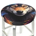 thumbnail image 3 of Hirioo Colorful Wolf Head for Round Bar Stool Seat Covers Washable Stool Cushion Slipcover Elastic Bar Chair Covers for 12-14 Inch Chair-13 inch, 3 of 7