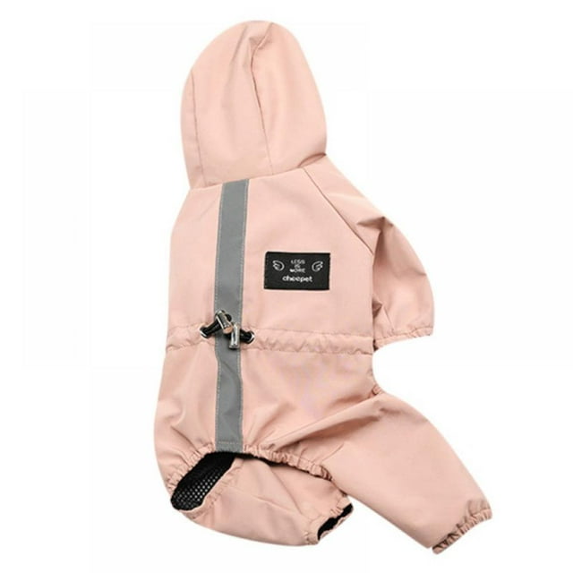 Dog Raincoat Adjustable Pet Water Proof Clothes Lightweight Rain Jacket Poncho Hoodies with Strip Reflective Small Medium Dogs