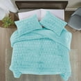 thumbnail image 3 of Elegant Comfort Luxurious Fluffy 3-Piece Faux Rabbit Fur Comforter Set - All Season Warm Down Alternative - Ultra Soft, Plush Micro-Mink 3PC Bedding Set with Matching Shams, California King, Aqua, 3 of 5