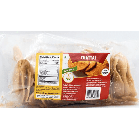 Grand Sweets and Snacks Thattai, 250g (pack of 5), Gluten-Free