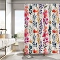 thumbnail image 4 of Boho Floral Shower Curtain Watercolor Wildflower Cloth Shower Curtain Set, Farmhouse Botanical Bathroom Curtain with Hooks for Bathroom Decor, 60x72inch, 4 of 4