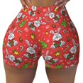 thumbnail image 2 of Fuzoiu Cute Christmas Bunny Print Women's Workout Shorts,Workout Biker Shorts Women,Exercise Fitness Shorts,Scrunch Short, Athletic Shorts for Gym Yoga Running Sport Active-Small, 2 of 8