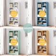 thumbnail image 3 of IOTXY Wooden Open Display Bookcase - 51" Height 7 Cubes Freestanding Storage Bookshelf with Drawer, Warm White, 3 of 6