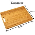 thumbnail image 2 of Vaiyer Bamboo Heavy Duty Large Wood Chopping Board with 3 Compartments and Juice Groove, 2 of 5