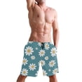 thumbnail image 5 of Dailycode Men's Quick Dry Swim Trunks Beach Shorts Casual Summer Board Shorts with Pockets, Daisies Flower, 5 of 8