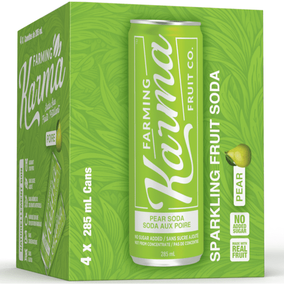 Farming Karma Pear Fruit Soda 4x285 ml - all natural ingredients