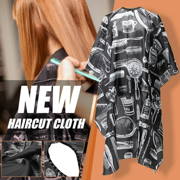 Tuscom Barber Cape for Hair Cutting, Hairdressing Gown for Adults, Waterproof Salon Apron with Stylish Tools Print, Washable Hair Cutting Cape for Men Women Stylists, 55.11*47.274in