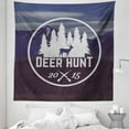thumbnail image 1 of Hunting Tapestry, Deer Hunt Emblem Design Pines with Antler Silhouette Snowy Mountains, Fabric Wall Hanging Decor for Bedroom Living Room Dorm, 5 Sizes, Brown Blue and White, by Ambesonne, 1 of 1