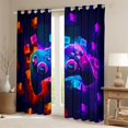 thumbnail image 2 of Homewish Teens Futuristic Gamepad Blackout Curtains Set of 2 (52x84 Each), Game Console Lover Window Curtains, Cartoon Stereoscopic Curtains and Drapes, Curtains and Drapes Decor, 2 of 5