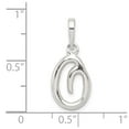 thumbnail image 5 of 925 Sterling Silver Initial O Shaped Pendant, 5 of 6