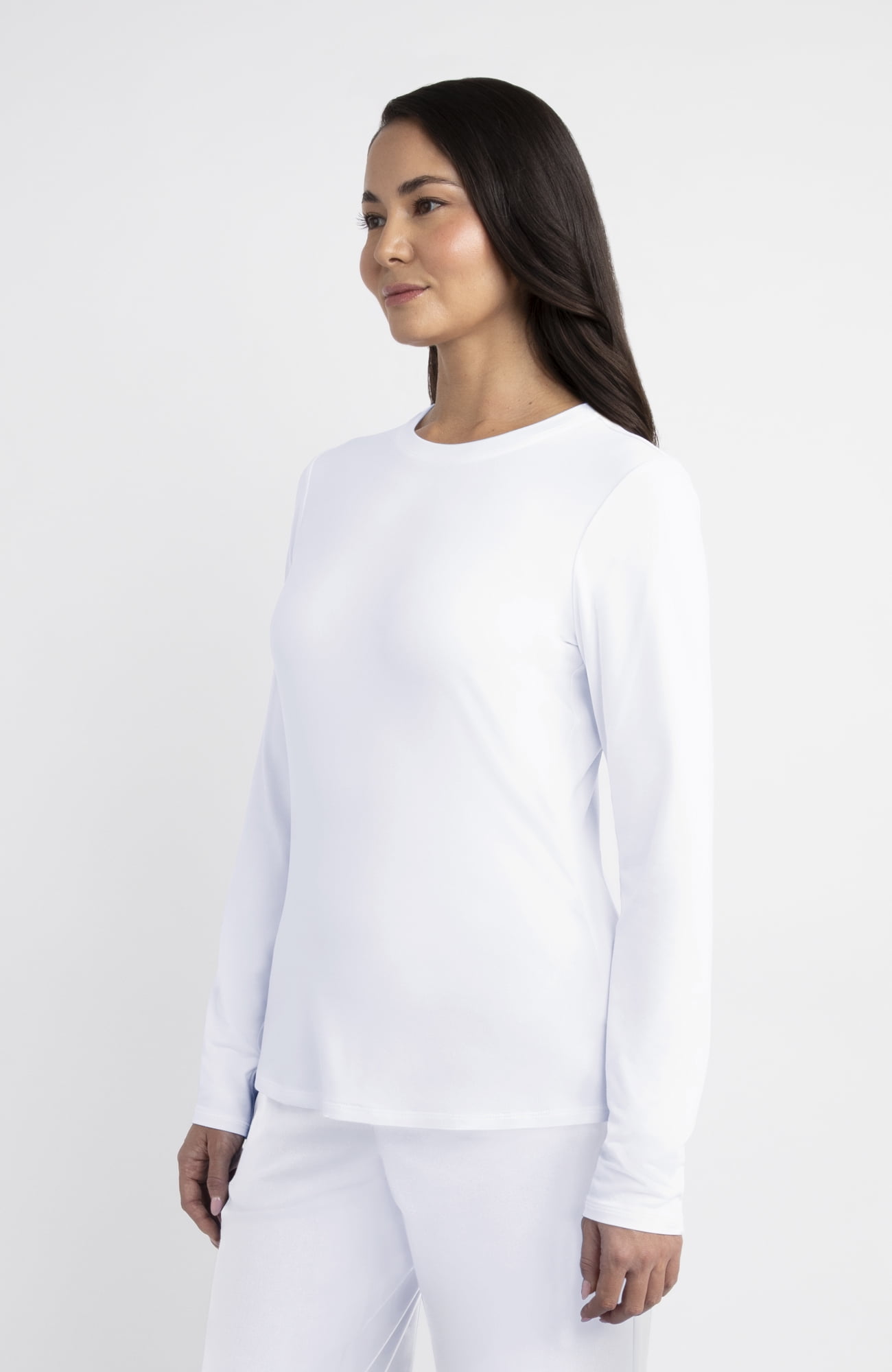 Gildan Women’s Crew Neck Long Sleeve Underscrub T-Shirt, 2-Way Stretch, Sizes XS-2XL