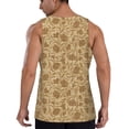thumbnail image 3 of Easygdp Brown Flowers Men's Tank Top, Sleeveless Muscle T Shirts, Breathable, Quick-Dry, Loose for Gym, Running, Fitness - Small, 3 of 9