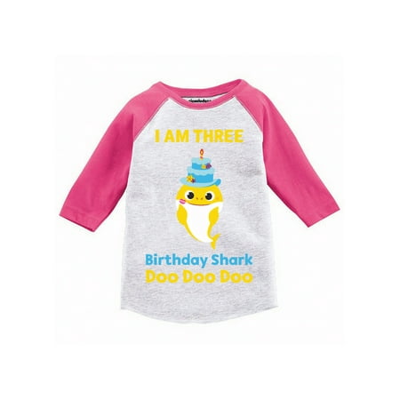 

Baby Shark Doo Doo 3rd Birthday Shirt - Long Sleeve Birthday Tee for 3 Years Old 3T