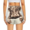 thumbnail image 2 of Lsque Relaxed Cute Cow Reading Printed Women's Running Shorts with Liner Pockets,Elastic Quick Dry Workout Athletic Gym Yoga Shorts,Womens High Waist Shorts-XX-Large, 2 of 9