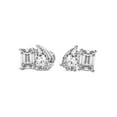 thumbnail image 4 of Emerald & Pear Shape Lab Grown Diamond Double Delight Stud Earrings For Women | 4 Carat IGI Certified 14K White Gold | FG-VS1-VS2 Quality Friendly Diamonds Earrings, 4 of 7