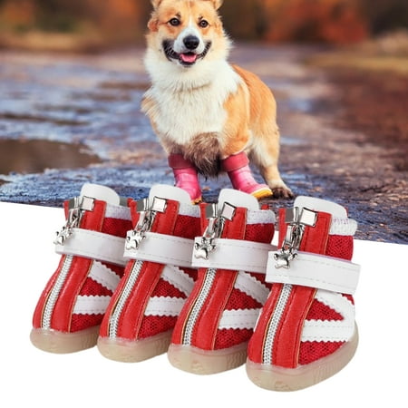 

Bobasndm Dog Booties Breathable Hiking for Small Size Dogs Puppy Shoes for Hot Pavement 4 Pack