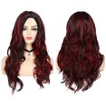 thumbnail image 2 of Women's Long Hair Wavy Curly Gradient Mixed Color Fiber Wig with Rose Net Mechanism, 2 of 4