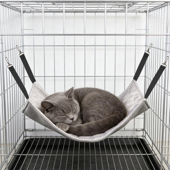 Cooling Cat Bed, Polyester, Portable, Washable, Hammock Style, For Crate and Home, Summer Pet Cooling Mat, Physical Cooling Gel Pad, Long-Lasting Cool Down Gray A