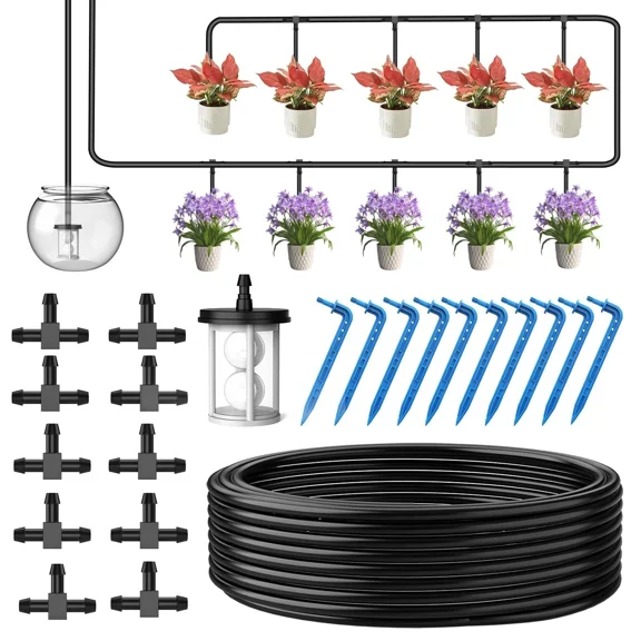 PURELY- Solar Drip Irrigation System, Automatic Self-Watering Kit For 15 Pots, Garden
