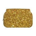 thumbnail image 2 of Hirioo Gold Glitter for Large Grid Mesh Pencil Case with Zipper Stationery Organizer Case, 2 of 7