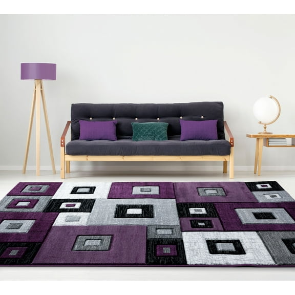 United Weavers Drachma Benson Modern Geometric Area Rug, Plum, 7'10" x 10'6"