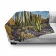 thumbnail image 3 of Cactus Soft Flannel Fleece Blanket, Photo of Nature Desert Cactus with Spikes and Mountains Open Clear Sky Image Print, Cozy Plush for Indoor and Outdoor Use, 50" x 70", Multicolor, by Ambesonne, 3 of 6