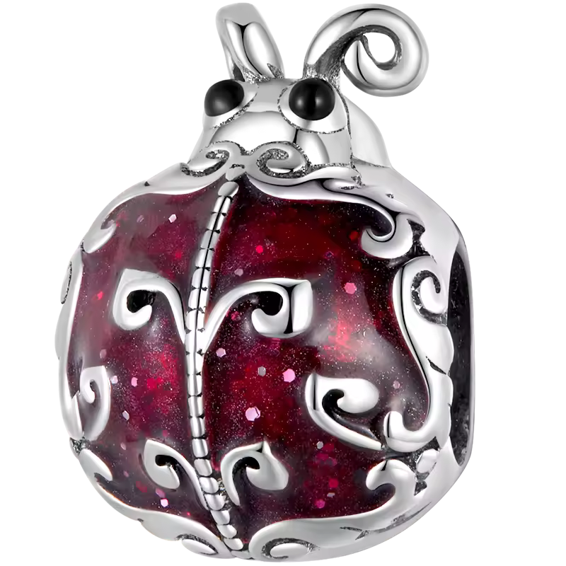 Ladybug 2, variant on MIADEAL Ladybug Charms in Gift Box, 925 Sterling Silver, Womens Christmas Gift