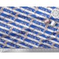 thumbnail image 2 of Soimoi Blue Cotton Voile Fabric Star & Swirls Stripe Decor Fabric Printed Yard 42 Inch Wide, 2 of 3