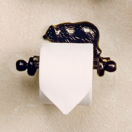 Kodiak Bear Cast Toilet Tissue Holder Cabin Bathroom Accessories