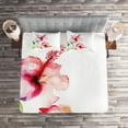 thumbnail image 2 of Ambesonne Nature Quilted Coverlet 3 Pcs, Pastel Nature, Queen Size, White Red Green, 2 of 2