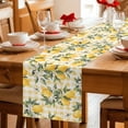 thumbnail image 5 of Summer Lemon Table Runner 72 Inches, Tropical Botanical Leaves Yellow Plaid Bed Runner Dresser Scarves Tabletop for Indoor Outdoor Parties/Ceremony/Banquet, 14" x 72", 5 of 9