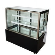 INTBUYING 48 Commercial Floor Type Refrigerated Cake Showcase Bakery Cabinet Cooling Display Case Cooler Right Angle 220V