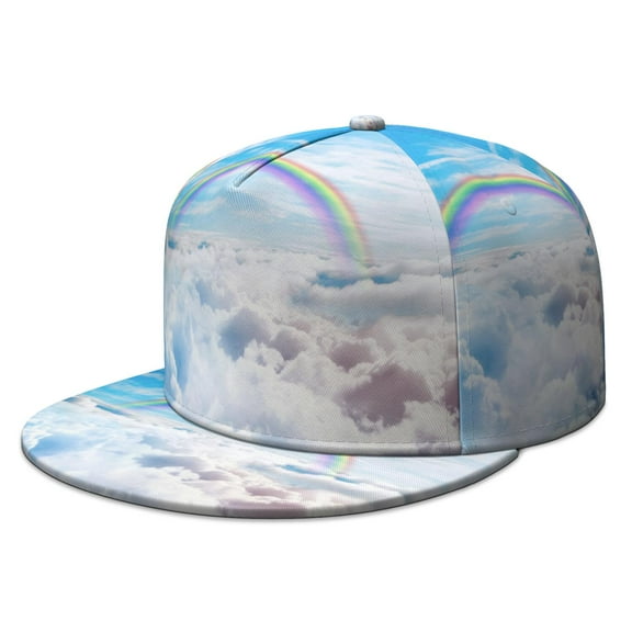 Unisex Flat Bill Cap - Alien Spacecraft Space and Galaxy Aesthetic Starry Night Sky Adjustable Streetwear Hat