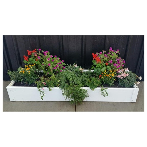1 x 4 Stack-able, White, Vinyl, Raised Garden Bed 1x4