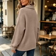 thumbnail image 5 of Women’s Waffle Collar Sweatshirt, Oversized Pullover Long Sleeve Sweatshirt, Fall Fashion Sport Casual Tops with Pockets, 5 of 8