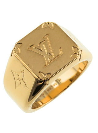 LOUIS VUITTON Signet Ring Monogram Size L Metal Gold M80191 Retail