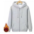 thumbnail image 3 of Sudadera con capucha de gran tamaño para mujer, cárdigan gris, ropa lisa con cremallera, Tops de manga larga para primavera, 3 of 5