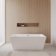 thumbnail image 2 of Sara 63" Freestanding Bathtub in White with Brushed Nickel Drain and Overflow Trim, 2 of 8