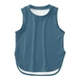 thumbnail image 4 of Hjtefg Girls' Everyday Sleeveless Top - Soft Breathable Vest with Curved Hem | Casual Comfort Outfit,Color: 2-Navy Size: 11-12 Years, 4 of 4