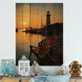 thumbnail image 2 of Designart "Maritime Solace at the Port III" Nautical & Beach Print on Natural Pine Wood, 2 of 5