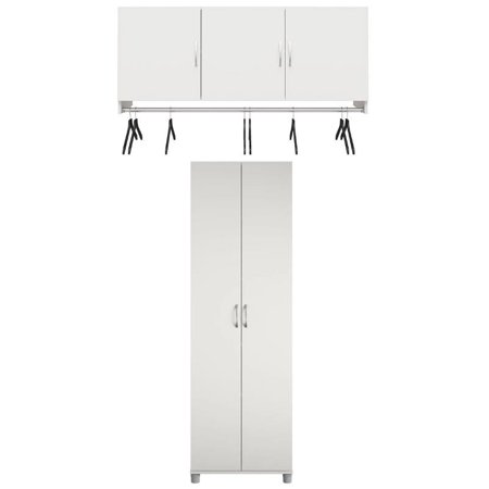 Home Square 2-Piece Set with 24  Utility Storage Cabinet and Wall Cabinet