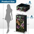 thumbnail image 3 of Dresser for Bedroom with 4 Storage Drawers Floral Vine Stained Glass Panel Decor Dressers Chest of Drawers Steel Framed Fabric Closet Organizers for Entryway, 3 of 7