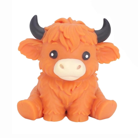 Squishy Stress Toys Highland Cow Design Slow Rising Soft Fidget Sensory for Anxiety Relief & Holiday Party Favor Gift