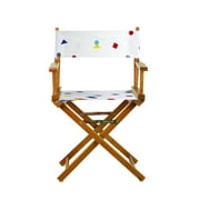18" Director's Chair Honey Oak Frame-Confetti