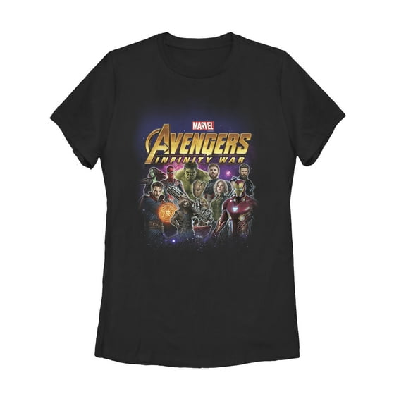 Women's Marvel Avengers: Infinity War Character Shot  Graphic Tee Black Small
