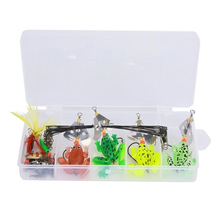 Paraugas 26 pcs Fishing Hooks Rotating Sequins Frog Lure Baits Anti Bite Wire Connectors Fish Tackle Accessories Kit