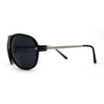 thumbnail image 3 of Mens Classic Sporty Flat Top Mobster Oversize Retro Racer Sunglasses All Black, 3 of 4