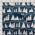 thumbnail image 4 of oneOone Cotton Jersey Navy Blue Fabric Mountain Pattern Craft Projects Decor Fabric Printed By The Yard 58 Inch Wide, 4 of 5