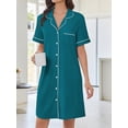 thumbnail image 2 of Avidlove Button Down Nightgowns for Women Short Sleeve Sleep Shirts Notch Collar Pajamas Dress Soft Sleepwear, 2 of 7