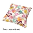 thumbnail image 3 of Throw Pillow Covers, Butterflies and Roses Soft Square Pillow Cases with Invisible Zipper for Couch Bed Sofa, Farmhouse Fall Home Decor 18"x18", 3 of 7